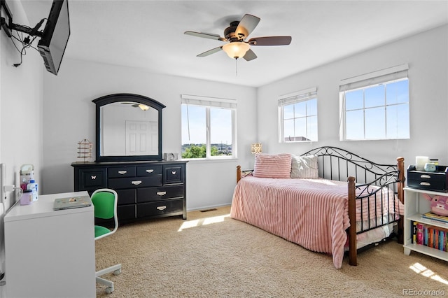 2192 Paint Pony Cir, Castle Rock, CO 80108 - carpeted bedroom featuring a ceiling fan
