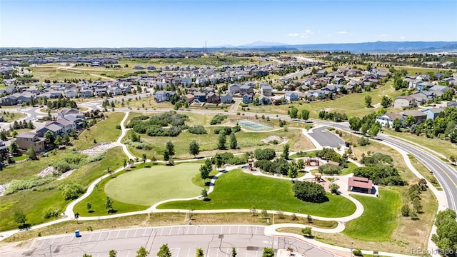 2192 Paint Pony Cir, Castle Rock, CO 80108 - aerial view of property's location with nearby suburban area and a mountain backdrop