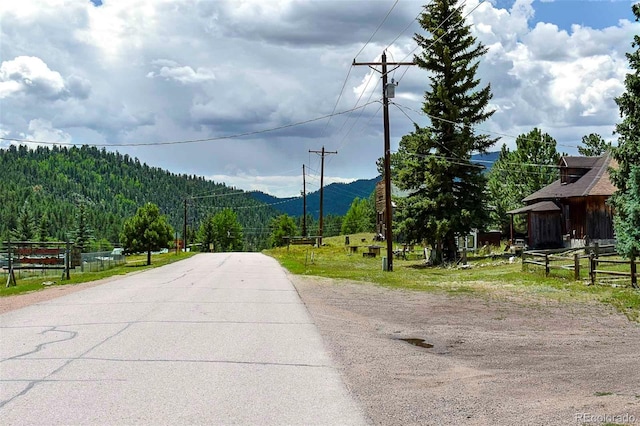 view of road with a mountain view