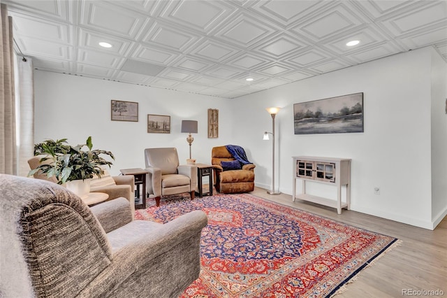 living room featuring light hardwood / wood-style flooring