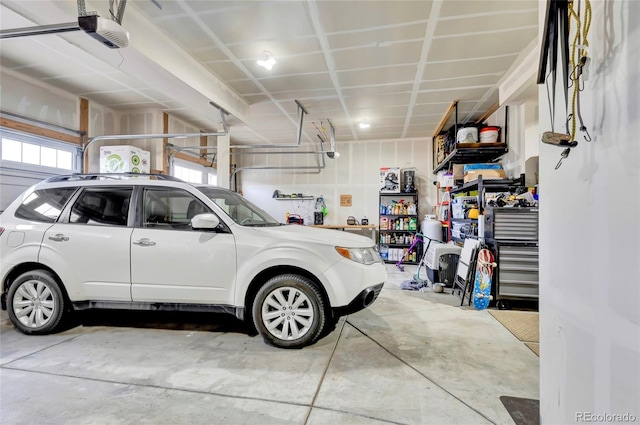 garage featuring a garage door opener