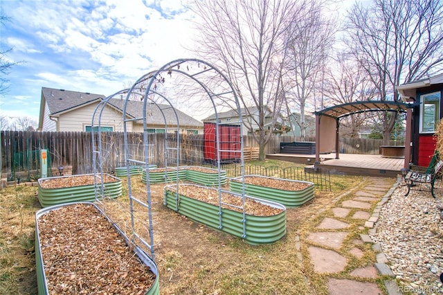 view of yard featuring a wooden deck