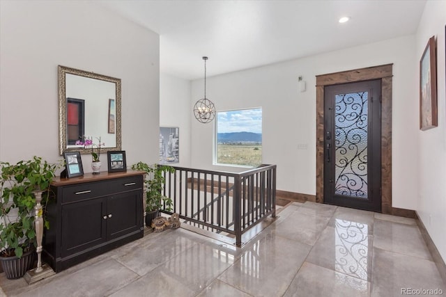 16985 County Road 306, Buena Vista, CO 81211 - foyer featuring a chandelier, light tile patterned floors, and recessed lighting
