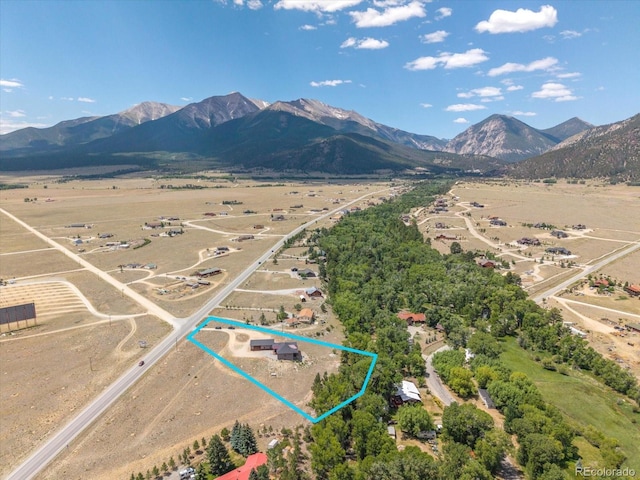 16985 County Road 306, Buena Vista, CO 81211 - aerial view of sparsely populated area featuring property boundaries highlighted and mountains