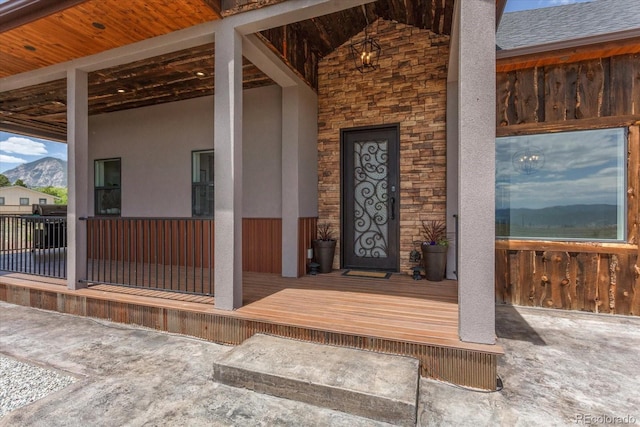 16985 County Road 306, Buena Vista, CO 81211 - doorway to property with stone siding
