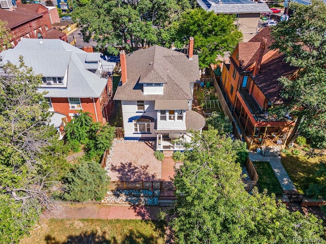 aerial view with a residential view