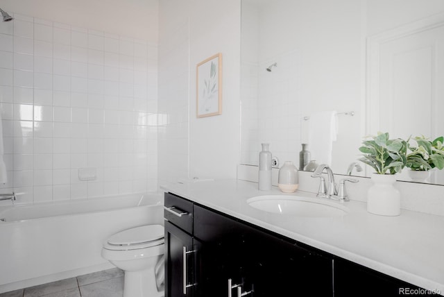 14345 Dahlia St, Thornton, CO 80602 - full bathroom with vanity, tile patterned flooring, and shower / washtub combination