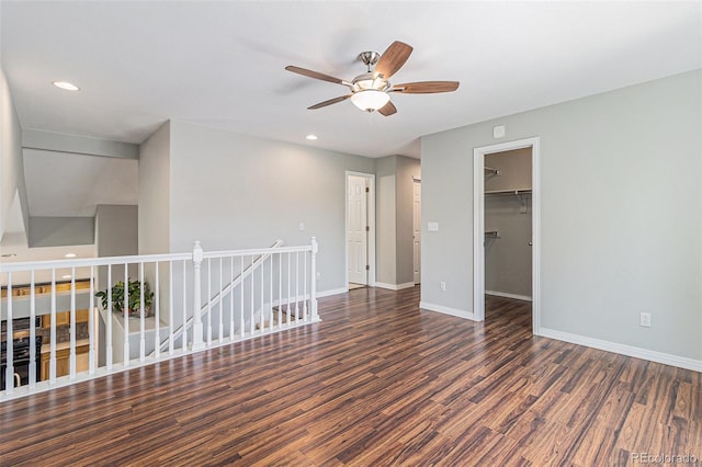6230 Snowberry Ave, Firestone, CO 80504 - unfurnished room featuring ceiling fan, wood finished floors, and recessed lighting