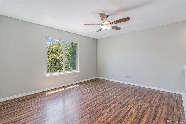 6230 Snowberry Ave, Firestone, CO 80504 - spare room featuring dark wood-style floors and a ceiling fan