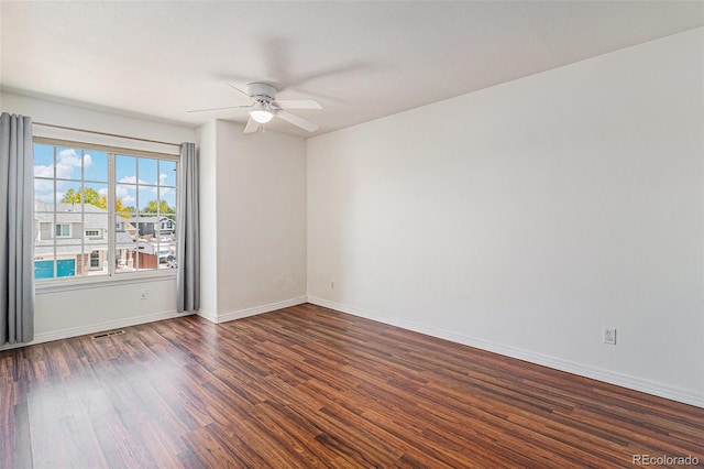 6230 Snowberry Ave, Firestone, CO 80504 - spare room featuring a ceiling fan and wood finished floors