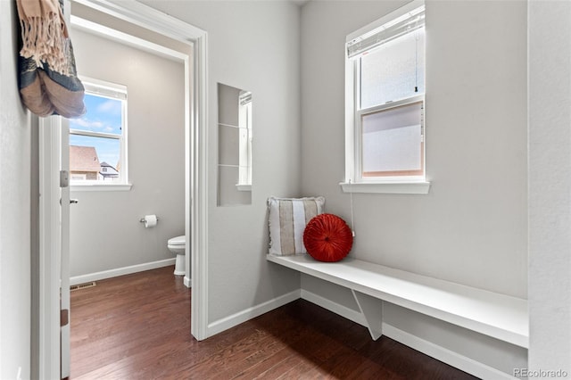 18180 W 84th Pl, Arvada, CO 80007 - mudroom featuring dark wood-style flooring and baseboards
