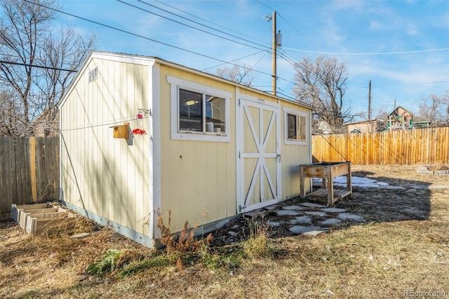2240 Flintwood Dr, Colorado Springs, CO 80910 - view of shed featuring a fenced backyard