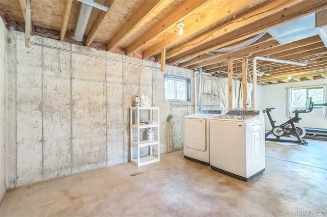 1826 Palm Dr, Colorado Springs, CO 80918 - basement featuring separate washer and dryer and plenty of natural light
