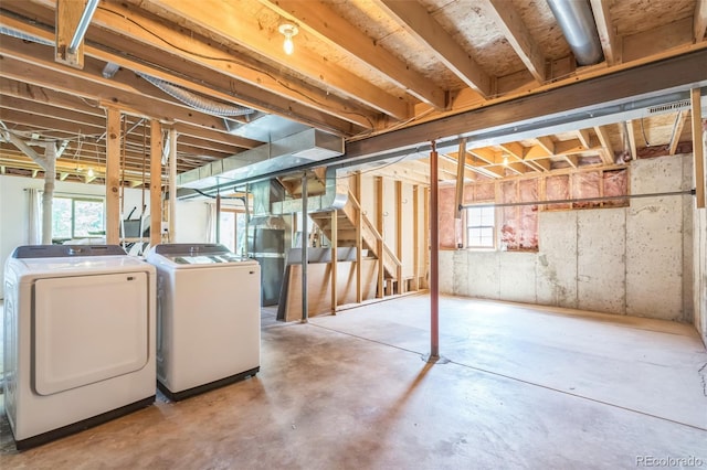 1826 Palm Dr, Colorado Springs, CO 80918 - basement with washing machine and clothes dryer