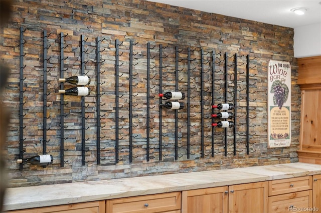 view of wine cellar