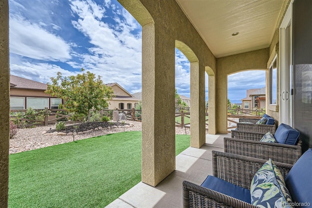 view of patio / terrace with an outdoor hangout area