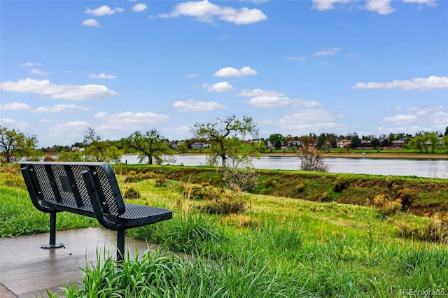 view of home's community featuring a water view