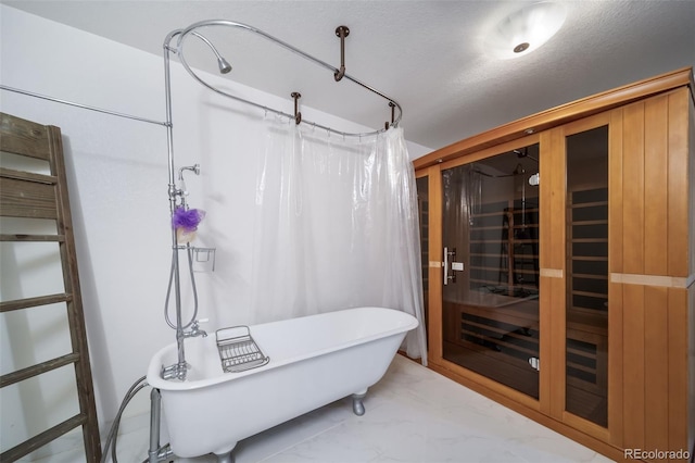 bathroom featuring independent shower and bath