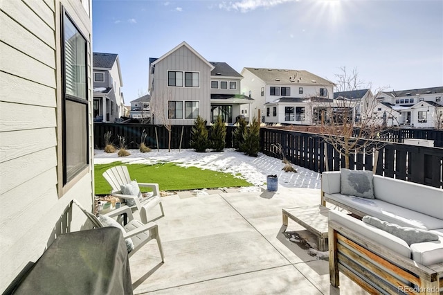 view of patio featuring an outdoor living space