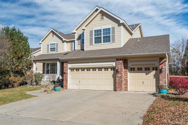 craftsman inspired home featuring a garage