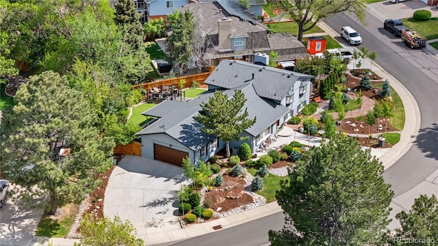 aerial view of residential area