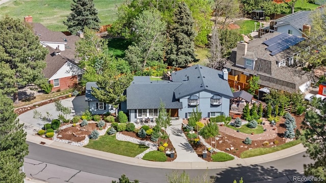 aerial perspective of suburban area