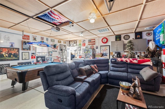 interior space with pool table