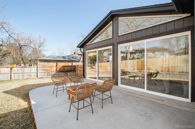 view of patio with a fenced backyard