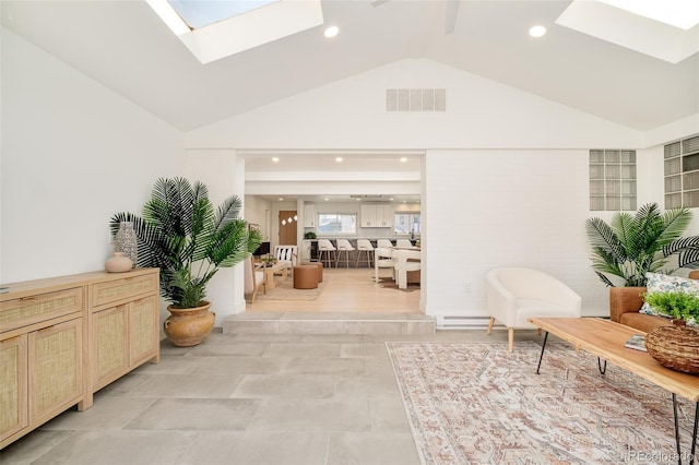 621 S Harrison Ln, Denver, CO 80209 - interior space featuring a skylight, recessed lighting, and high vaulted ceiling