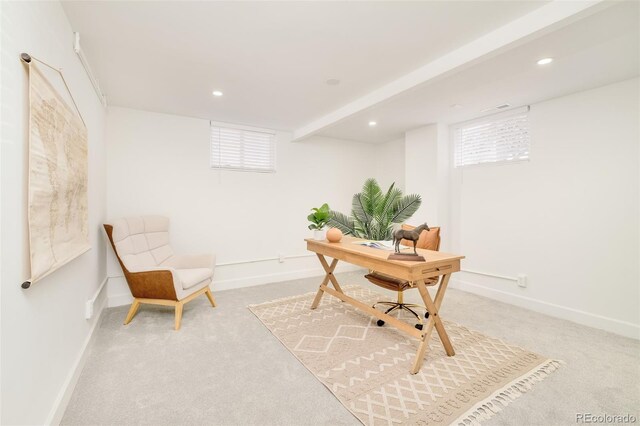 621 S Harrison Ln, Denver, CO 80209 - carpeted home office with recessed lighting
