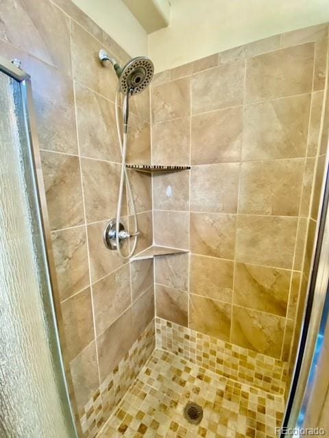 interior details with tiled shower