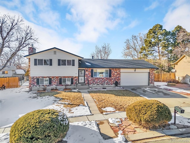 tri-level home with a garage