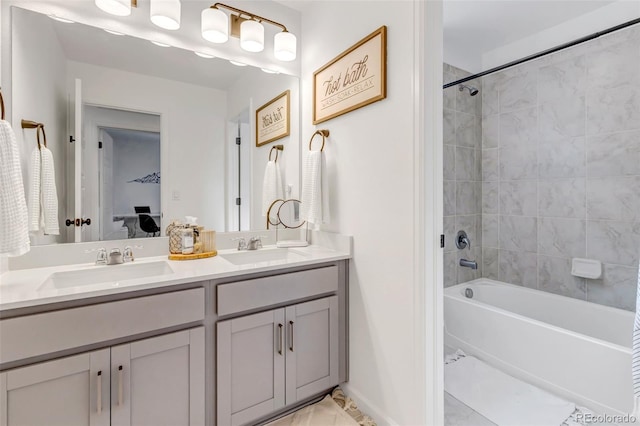 8049 Monte Vista Cir, Littleton, CO 80125 - bathroom with double vanity and shower / bathtub combination