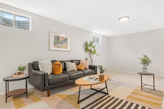 1205 W 101st Ave, Northglenn, CO 80260 - living room with light carpet, healthy amount of natural light, and baseboards