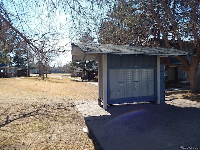 view of community featuring mail area