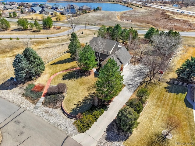 aerial view featuring a residential view