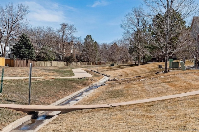 view of yard featuring fence