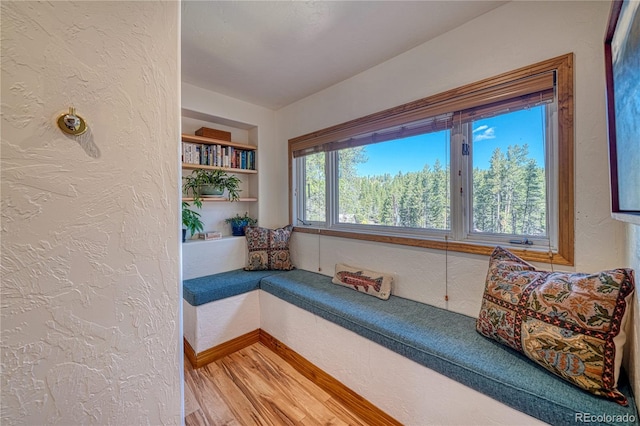 sitting room featuring hardwood / wood-style floors