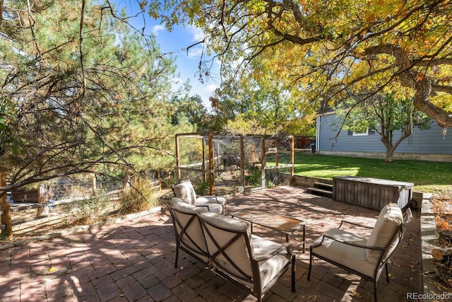 view of patio / terrace with an outdoor hangout area