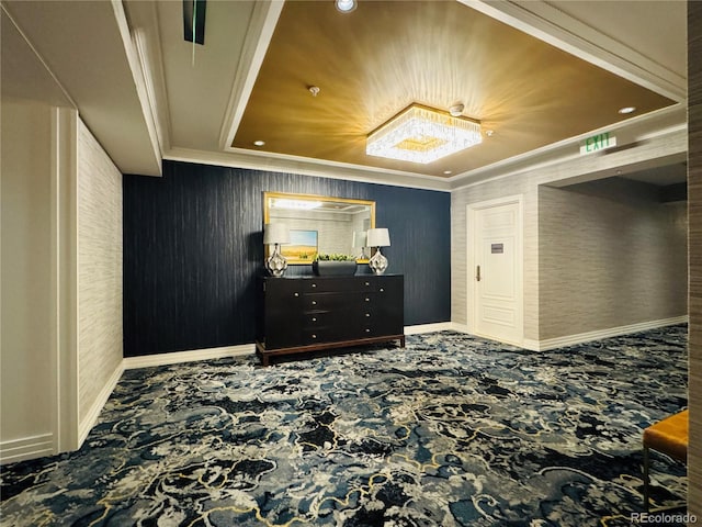 1891 Curtis St Unit 1613, Denver, CO 80202 - bedroom featuring carpet, baseboards, recessed lighting, and ornamental molding