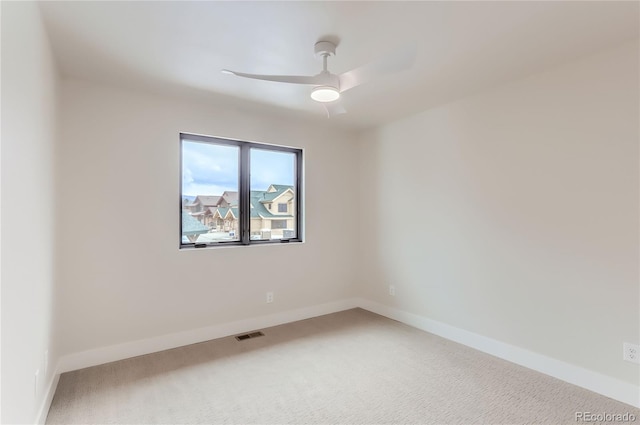 1103 Lupine Ln, Tabernash, CO 80478 - unfurnished room featuring baseboards, visible vents, ceiling fan, and carpet