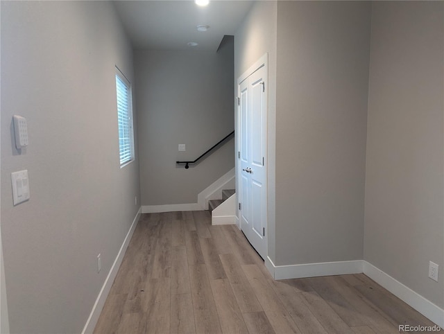 hallway featuring light hardwood / wood-style flooring