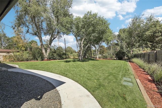 view of yard featuring fence