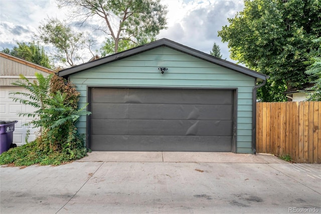 view of garage