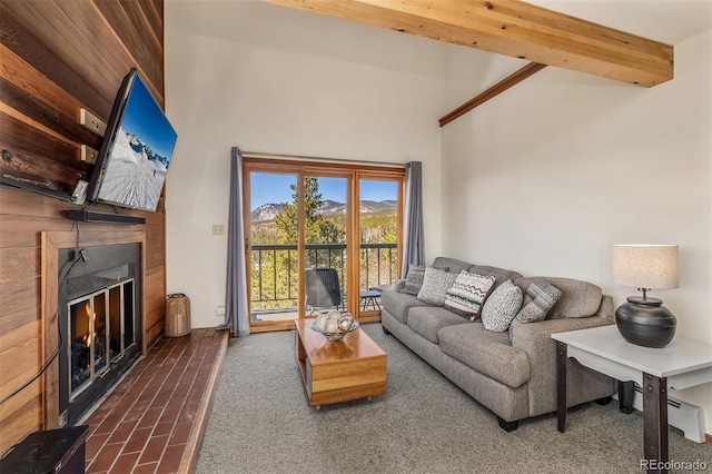9430 Ryan Gulch Rd Unit 9450, Silverthorne, CO 80498 - living area featuring a glass covered fireplace