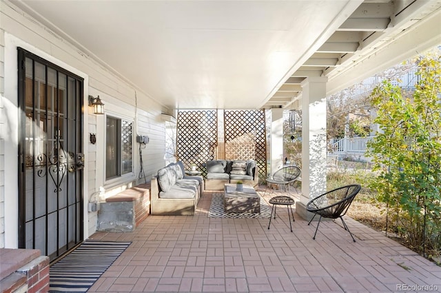 view of patio with a porch