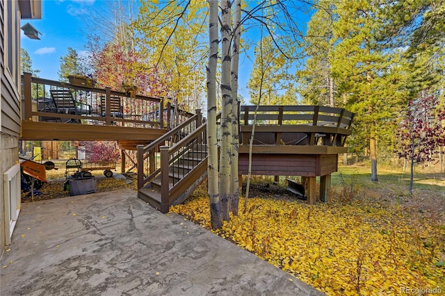 deck featuring a patio area