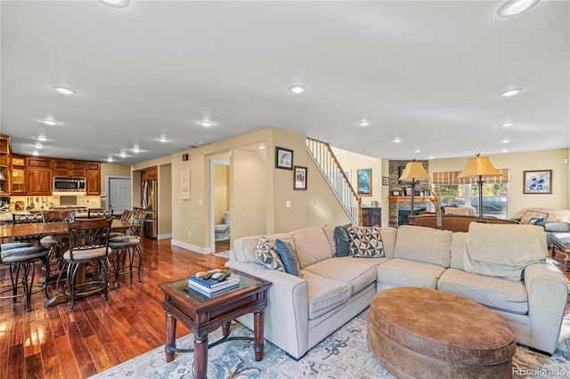 living room featuring light hardwood / wood-style flooring