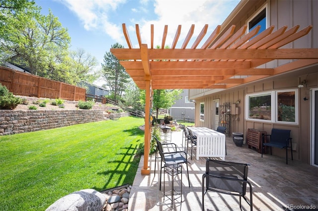 deck featuring a patio and a pergola