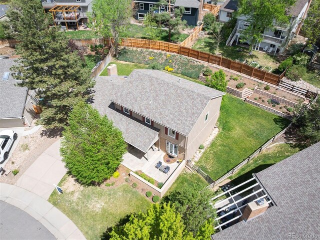 aerial perspective of suburban area